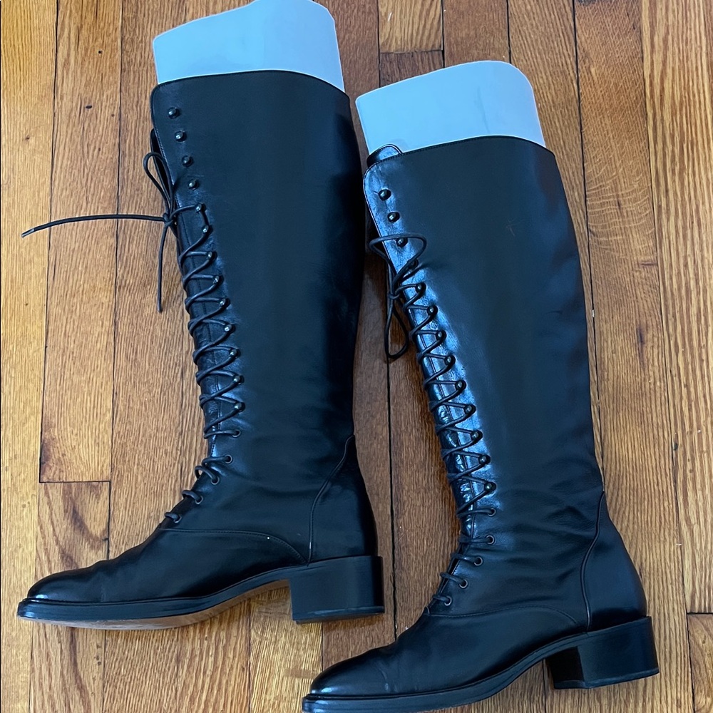 Joan & David Couture Lace-Up Knee-High Boots